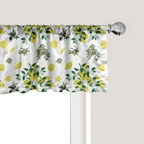 Ambesonne Botanical Window Valance, Olives and Lemons Growing, 54" X 18", Pastel Yellow Green