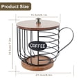 thumbnail image 3 of AEVXKHI Coffee Pod Holder, Coffee Filter Holder Basket with Lid, Large Capacity Wire K Cup Storage Organizer for Countertop, Coffee Bar Accessories Decor with Wooden Base for Pods & Espresso Capsules, 3 of 9
