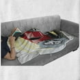 thumbnail image 6 of Cars Soft Flannel Fleece Throw Blanket, Powerful Cartoon Red Car Speeding Jumping with Smoke Coming out of Giant Tires, Cozy Plush for Indoor and Outdoor Use, 50" x 60", Red Yellow Grey, by Ambesonne, 6 of 6