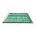 thumbnail image 2 of Ahgly Company Machine Washable Indoor Round Abstract Turquoise Blue Modern Area Rugs, 6' Round, 2 of 4