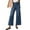 Blue, variant on Capri Pants Women's Spring Summer Solid Color Straight Leg Wide Leg Large Pocket Jeans Womens Jeans Shorts(Blue,XL)
