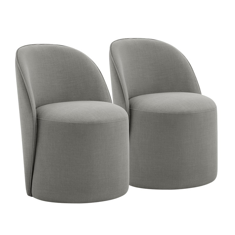 Spruce & Spring Lola Upholstered Side Chair with Swivel Casters Indoor Fabric Dining Chair