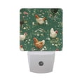 thumbnail image 2 of LED Sensor Night Light Auto On/Off Dusk to Dawn Lamp for Bedroom Hallway Chickens and Flowers Pattern 2 Pack, 2 of 7