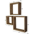 thumbnail image 6 of Ekena Millwork Set of 3, Square, Open Back, Vintage Farmhouse Shadow Box Shelves, Barnwood Decor Collection, Weathered Brown, 6 of 13