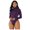 Purple, variant on Women Turtleneck Long Sleeve Bodysuit Leotard Top Blouse Jumpsuit Romper