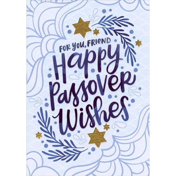 Designer Greetings Happy Passover Wishes Gold Foil Stars Friend