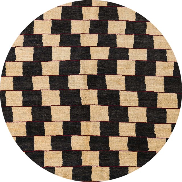 Ahgly Company Tapis d'Intérieur Lavables en Machine Ronds Abstraits Brun Sable Brun, Ronds de 5'