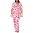 thumbnail image 6 of White Mark Women's Short Sleeve & Pants Tropical Pajama Set, 6 of 10