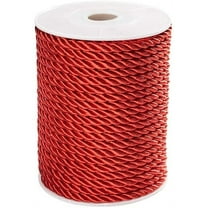Twisted Cord 20 Yards(18m) 5mm 3-Ply Twisted Cord Rope Nylon Twisted Cord Trim Thread String for DIY Craft Sewing Upholstery Christmas Decoration Red