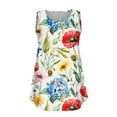 thumbnail image 3 of Économies d'Été en Liquidation! Débardeurs yoeyez pour Femmes Grande Taille Imprimé Floral Sans Manches Blouse Col Rond Décontracté Été Rouge, 3TG, 3 of 4