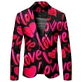 thumbnail image 6 of Men's Heart Print Slim Fit 2-Piece Suit with Blazer and Pants, Valentines Day Love Outfit for Party Wedding Holiday Events, 6 of 6