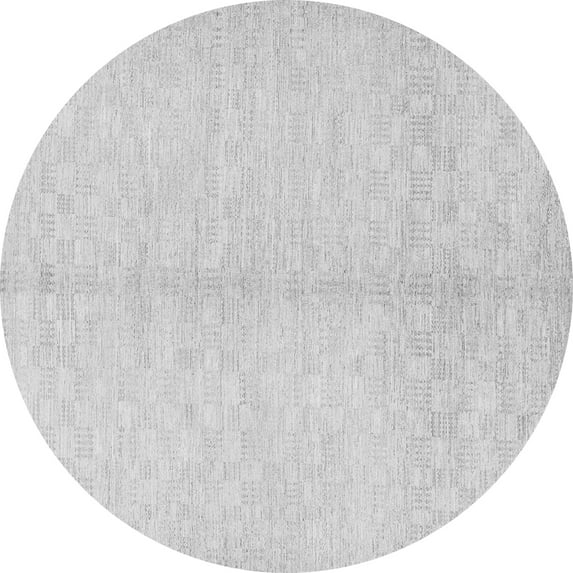 Ahgly Company Indoor Round Solid Gray Modern Area Rugs, 7' Round