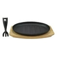 thumbnail image 2 of Enameled Cast Iron Fajita Skillet Japanese Steak Ridged Plate & Base Set 10.5"L, 2 of 4