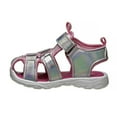 thumbnail image 3 of Rugged Bear Girls Toddler Closed Toe Sandals with Adjustable Hook And Loop Closure, Silver, 5, 3 of 6