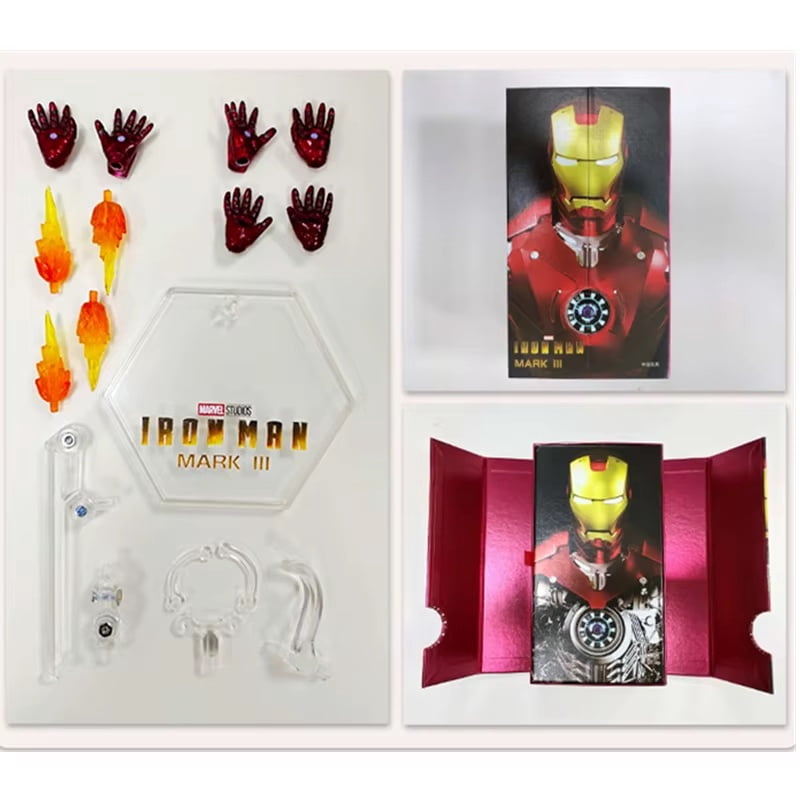 ZD Toys 1/10 Scale Iron Man MK3 Red and Gold Suit Collectors Action Figure