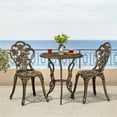 Topeakmart 3Piece Aluminum Patio Bistro Furniture Set with Antique