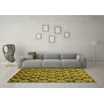thumbnail image 3 of Ahgly Company Indoor Round Abstract Yellow Modern Area Rugs, 5' Round, 3 of 4