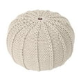 thumbnail image 5 of Bordeaux Knitted Cotton Round Pouf: Cozy Ottoman, Versatile Floor Cushion, & Soft Home Decor for Living Rooms & Home Offices Beige, 5 of 6