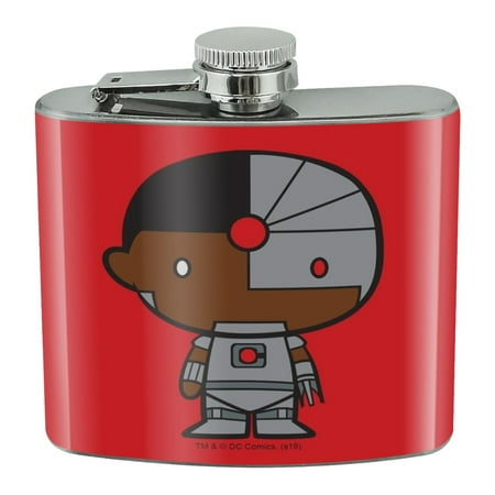 

Justice League Cyborg Cute Chibi Character Stainless Steel 5oz Hip Drink Kidney Flask