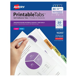 Avery Self-Adhesive Index Tabs with Printable Inserts, 1 Inch, 25 Tabs Per  Pack, 3 Packs, 75 Tabs Total (16221)
