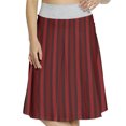 thumbnail image 1 of Women's Maroon Vertical Bold Lines Vintage A-line Printed Skirt Casual Wear, S, Maroon Scarlet, by Ambesonne, 1 of 6