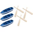 thumbnail image 1 of 3pcs Mini Boat Decor Set Blue Plastic Creative Home Craft Tabletop Decoration for Micro Landscapes, 1 of 3