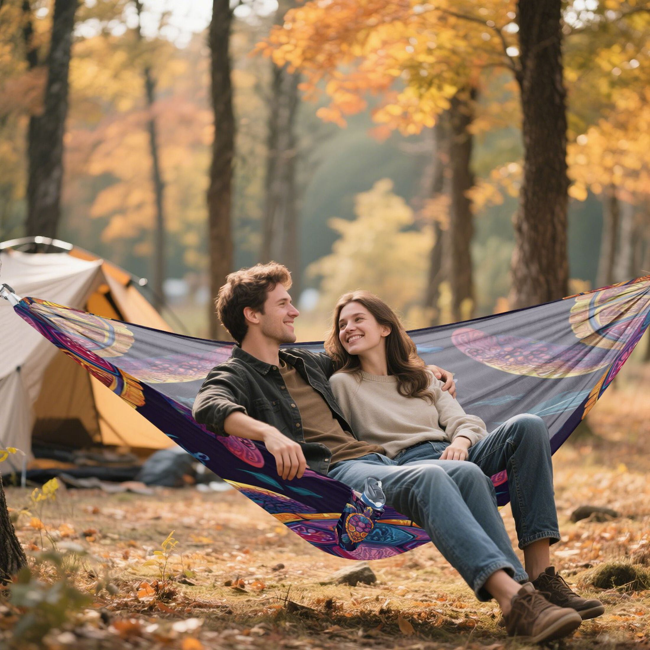Hanging Hammock Portable Travel Camping For Outdooor Beach Camping Hiking Colorful Sea Turtles