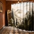 thumbnail image 2 of Dark Brown Forest Shower Curtain Nature Bronze Chocolate Brown Shower Curtains for Mens Bathroom, Waterproof Polyester Fabric with Hooks, 108" W x 72" L, 2 of 5
