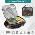 thumbnail image 3 of Wobogo Fluffy Black Cat Lunch Bag Insulated Portable Cooler Tote Bag for for Adults Kids Work Office School Picnic Beach, 3 of 7