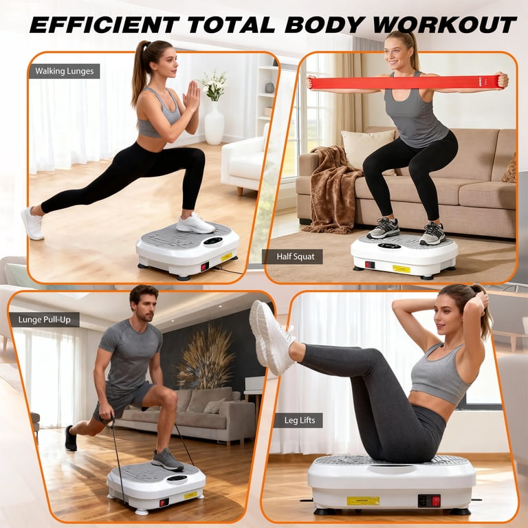 Vibration Plate Exercise Machine, DOMNIU Whole Body Workout Vibration Platform for Lymphatic Drainage, Vibrating Muscle Toner w/ 2 Resistance Bands for Weight Loss, White - Walmart.com Vibration Plate Exercise Machine, DOMNIU Whole Body Workout Vibration Platform for Lymphatic Drainage, Vibrating Muscle Toner w/ 2 Resistance Bands for Weight Loss, White - Walmart.com
