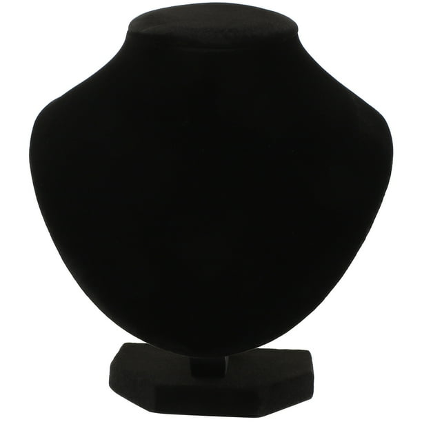 Exhibidores de collares tridimensionales, organizadores, soportes para cadenas de cuello, soportes para bustos de joyería, color negro (A-08)