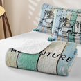 thumbnail image 4 of Castle Fairy Beach Camper Art Quilt King,Adventure Theme King Coverlet Set for Bedroom,Blue White, 4 of 7