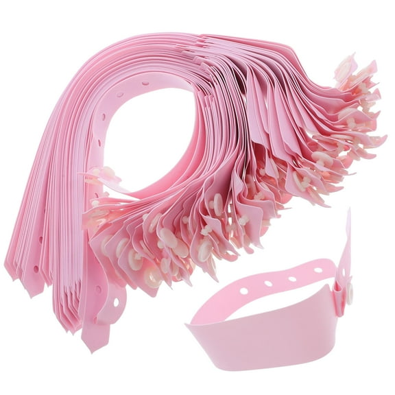 HEANUJJ Medical Id Bracelets Pink PVC Writable for Hospital Patient Identification