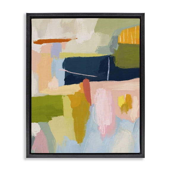 Stupell Industries Contemporary Pastel Wonder Smattering Black Floating Frame Canvas Art, 17 x 21, by Lisa Nohren
