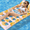 YELLOW, variant on Tropical Palm Print Inflatable Pool Float Raft Foldable PVC Water Lounger with Holes for Pool Beach Relaxing