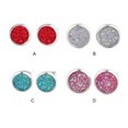 thumbnail image 2 of Round Earrings Eye-catching Eardrops Fine Electroplating Rhinestone Steel Round Inlay Ear Studs Gorgeous Gift for Birthday Party Wedding Red, 2 of 6