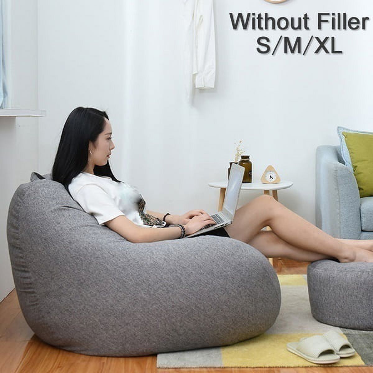 Willstar Fashion Large Bean Bag Sofa Cover Lounger Chair Sofa Ottoman ...
