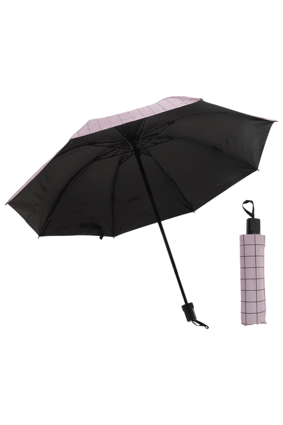 Portable Manual Open Close Rain Windproof Umbrella Pink