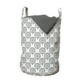 thumbnail image 1 of Floral Laundry Bag, Tree Pattern with Leaves Inside Circles Monochrome Mother Earth Illustration, Hamper Basket with Handles Drawstring Closure for Laundromats, 13" x 19", Grey White, by Ambesonne, 1 of 4