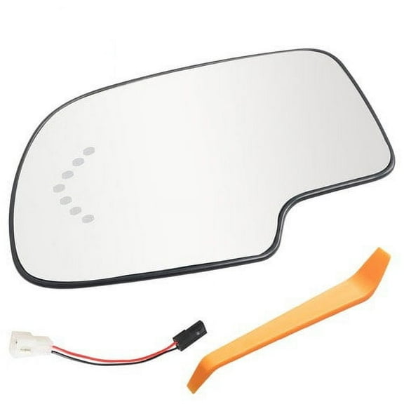 Mirror Glass Heated Turn Signal Driver Side LH for 2003-2007 Chevy GMC Cadillac