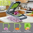 thumbnail image 2 of Vegetable Chopper, 12-in-1 Multifunctional Food Chopper, Professional Onion Chopper with 7 Blades, Vegetable Cutter with Container for Salad, Potato, Carrot,and Garlic; Essential Kitchen Tool, 2 of 8