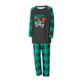thumbnail image 5 of Elippeo Family Matching Christmas Pajamas, Letter  Elf Boot Print Long-Sleeved Round Neck Tops + Plaid Pattern Trousers Sleepwear, 5 of 10