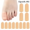 Peaoy 12PCS Silicone Toe Sleeves Separators Gel Toe Cap for Corns Blisters Hammer Toes Ingrown Toenails (Beige and White)