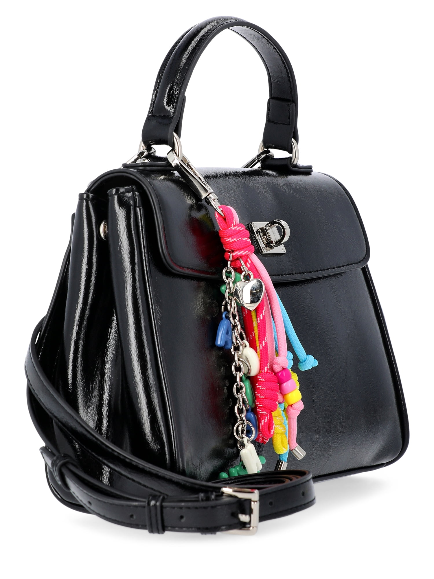 Madden NYC Women's Flap Top Handle Bag, Black