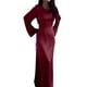 thumbnail image 2 of Vestido Elegante de Otoño para Mujer, Ajustado, Fruncido, con Mangas Largas Acampanadas y Aberturas para Cóctel Rojo XL, 2 of 7