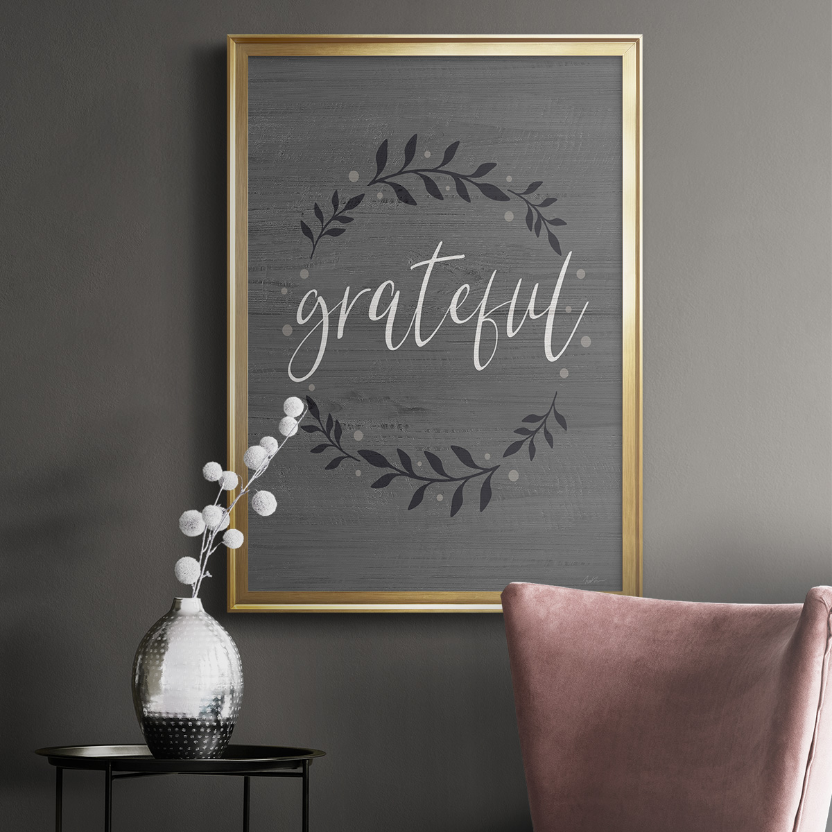 Grateful Wreath Premium Classic Framed Print - Ready to Hang