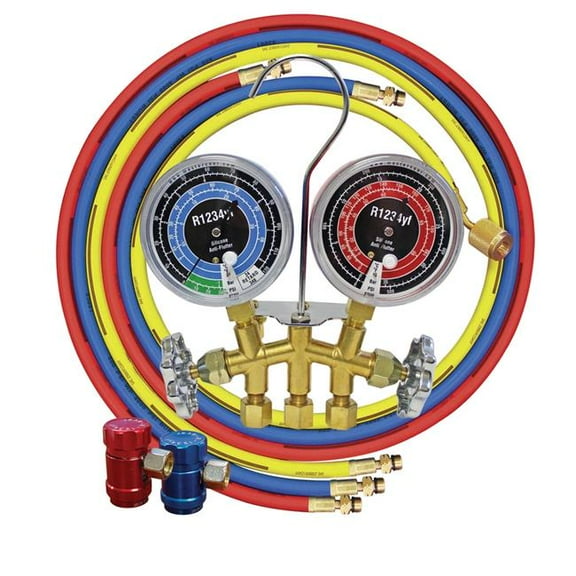 Mastercool  R1234YF Brass Manif Gauge Set
