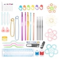 thumbnail image 2 of 100 Pcs Sewing Knitting Supplies Crochet Hooks Set Knit Yarn Weave Knitting Needle Clip Marker Tool Set Gauge Scissors Stitch Holders Crocheting Tools, 2 of 7