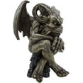 thumbnail image 6 of Ebros Winged Ram Horned Gargoyle Sitting On Cathedral Pedestal Statue 6" High, 6 of 8