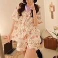 thumbnail image 4 of Pijama de manga corta tipo cárdigan de algodón de imitación de alta calidad con diseño de Hello Kitty japonés para mujer, traje de verano para el hogar de gran calidad para mujer, 4 of 5